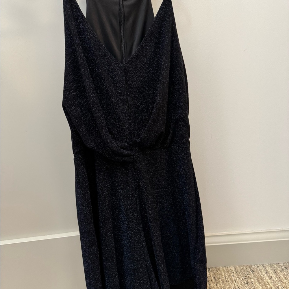 Elegant Black/Blue Sparkly Sleeveless Romper